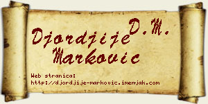 Đorđije Marković vizit kartica